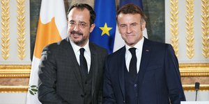 Νίκος Χριστοδουλίδης και Εμανουέλ Μακρόν