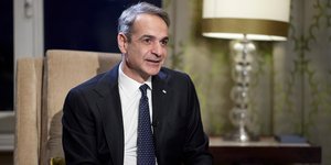 Ο Κυριάκος Μητσοτάκης σε στιγμιότυπο από τη συνέντευξή του