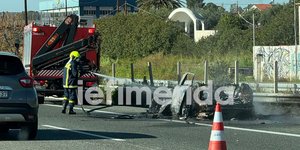 Φωτιά σε ΙΧ στην Αθηνών Κορίνθου