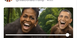 O Tραμπ παρουσίασε το ζεύγος Ομπάμα ως πιθήκους