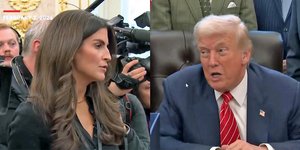 Ο πρόεδρος των ΗΠΑ, Ντόναλντ Τραμπ και η δημοσιογράφος του CNN, Κέιτλαν Κόλινς