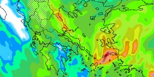 Χάρτης βροχοπτώσεων Πρωταπριλιάς από τα δύο βασικά μοντέλα (ECMWF και GFS)