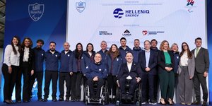 Στιγμιότυπο από την εκδήλωση παρουσίασης της ελληνικής αποστολής στο «The Ellinikon Experience Centre»