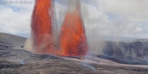 Το ηφαίστειο Κιλαουέα της Χαβάης σε φάση έκρηξης - Φωτ: ΑΡ