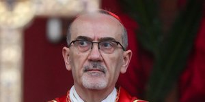 Ο Λατίνος Πατριάρχης Ιεροσολύμων, Πιερμπατίστα Πιτσαμπάλα – Φωτ: Ammar Awad/Pool Photo via AP