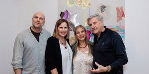 Κωστής Βελώνης, η Διευθύντρια της CITRONNE Gallery Τατιάνα Σπινάρη-Πολλάλη, η Πρύτανις της Σχολής Καλών Τεχνών Ερατώ Χατζησάββα, Γιάννης Αδαμάκος