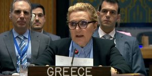 Η Μόνιμη Αντιπρόσωπος της Ελλάδας πρέσβης Αγ. Μπαλτά