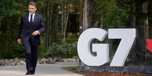 Ο Γάλλος πρόεδρος Εμανουέλ Μακρόν στην G7 που είχε γίνει στον Καναδά