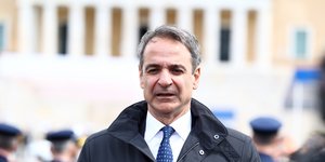 Ο Κυριάκος Μητσοτάκης στην παρέλαση της 25ης Μαρτίου