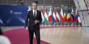 Ο Κυριάκος Μητσοτάκης προσερχόμενος στην Σύνοδο Κορυφής της ΕΕ