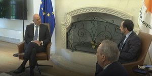 Ο Νίκος Δένδιας συνάντησε τον Νίκο Χριστοδουλίδη στο Κυπριακό Προεδρικό Μέγαρο