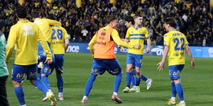 Οι παίκτες του Παναιτωλικού πανηγυρίζουν