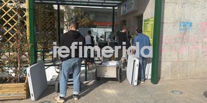 Προετοιμασίες στην πλατεία Κοτζιά για την ταινία του Μπραντ Πιτ