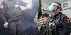 Η στιγμή που Ρώσος αστυνομικός παίζει παιχνίδι VR ενώ οι συνάδελφοι του συλλαμβάνουν ύποπτο