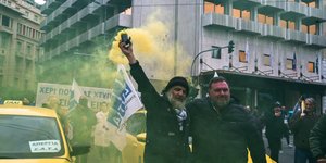 Από την πορεία διαμαρτυρίας των οδηγών ταξί