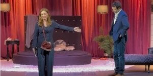 Η Θάλεια Ματίκα τη στιγμή της αναφοράς στη Μαρινέλλα  