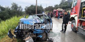 Εικόνα από το τροχαίο στο Ξηροκάστελλο