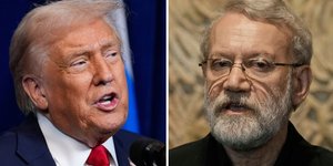 Ο Αμερικανός πρόεδρος Ντόναλντ Τραμπ και ο επικεφαλής του Συμβουλίου Εθνικής Ασφάλειας του Ιράν, Αλί Λαριτζανί 