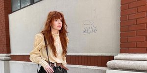 κοπλελα με εκρου μποχιμιαν μπλουζα και φουστα εμπριμε