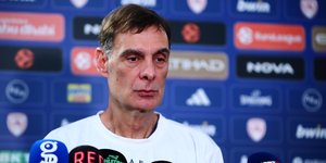 O Γιώργος Μπαρτζώκας στην Media Day του Oλυμπιακού