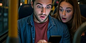 Άνθρωποι κοιτάζουν οθόνη κινητού