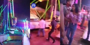 H στιγμή του παρ' ολίγου μοιραίου περιστατικού σε λούνα παρκ στο Μεξικό