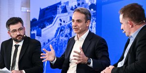 Ο Κυριάκος Μητσοτάκης στο προσυνέδριο της ΝΔ στο Ναύπλιο