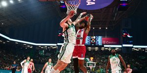 Στιγμιότυπο από τον αγώνα Παναθηναϊκός AKTOR-Ολυμπιακός