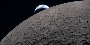 Όψη της Γης από το «πίσω» μέρος της Σελήνης, όπως καταγράφηκε από την αποστολή Artemis II