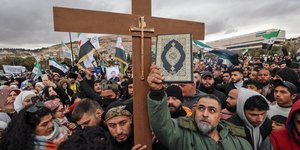 Διαδήλωση υπέρ των ελευθεριών των θρησκευτικών μειονοτήτων στη Δαμασκό