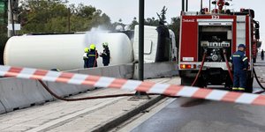 Ανατροπή βυτιοφόρου – Φωτ. αρχείου Intime