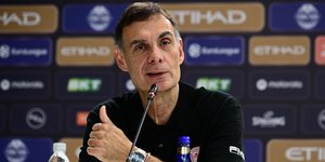 Ο Γιώργος Μπαρτζώκας στη συνέντευξη Τύπου του τελικού / EUROKINISSI