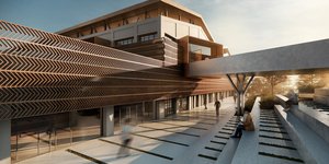 Άποψη του εξωτερικού του Νέου Αρχαιολογικού Μουσείου Αρχανών