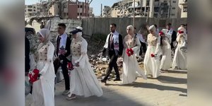 γάμος στα ερείπια της Γάζας
