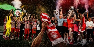 Οι απονομές του Conference League και της Euroleague στις ομάδες ποδοσφαίρου και μπάσκετ του Ολυμπιακού