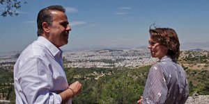 O Σταύρος Παπασταύρου με την Ευρωπαία επίτροπο Περιβάλλοντος