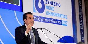 Ο Θάνος Πλεύρης στο συνέδριο της ΝΔ