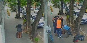 Η στιγμή που η 31χρονη πέφτει σε φρεάτιο στο Ρίο ντε Τζανέιρο 