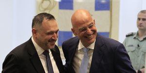 Νίκος Δένδιας με τον Αλβανό ομόλογό του 
