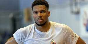 Ο Γιάννης Αντετοκούνμπο στην προπόνηση