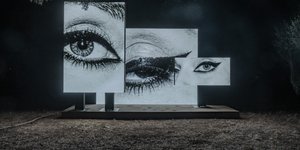 Μάτια Μαρία Κάλλας installation Επίδαυρος δάσος δεντρα Αρχαίο Θέατρο 