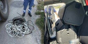 Ξηλώθηκαν καλώδια και κατασχέθηκαν ηχεία στον Ασπρόπυργο