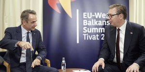Συνάντηση Κυριάκου Μητσοτάκη και Αλεξάνταρ Βούτσιτς
