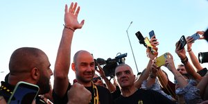 Ο Βασίλης Σπανούλης αποθεώνεται από τους φίλους του Άρη