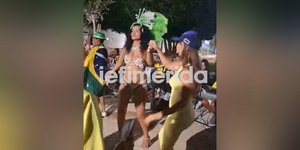 Με σάμπα και χορεύτριες πανηγύρισαν οι Βραζιλιάνοι στον Πειραιά