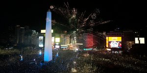 Οι πανηγυρισμοί των φίλων της Αργεντινής στο Μπουένος Άιρες