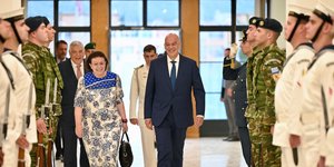 Ο Υπουργός Εθνικής Άμυνας Νίκος Δένδιας και η Υπουργός Πολιτισμού Λίνα Μενδώνη