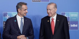 Ο πρωθυπουργός, Κυριάκος Μητσοτάκης και ο πρόεδρος της Τουρκίας, Ρετζέπ Ταγίπ Ερντογάν