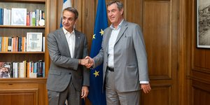 Ο Κυριάκος Μητσοτάκης με τον πρωθυπουργό της Βαυαρίας, Markus Söder