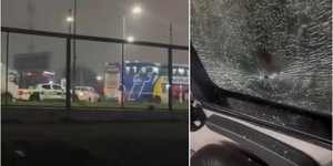 Εικόνες από το πούλμαν των οπαδών της Τιγκρε 